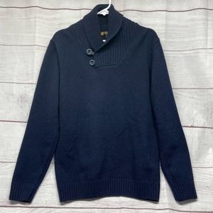 JP Uomo Firenze Blue Cowl Neck Pullover Wool Blend Sweater size L